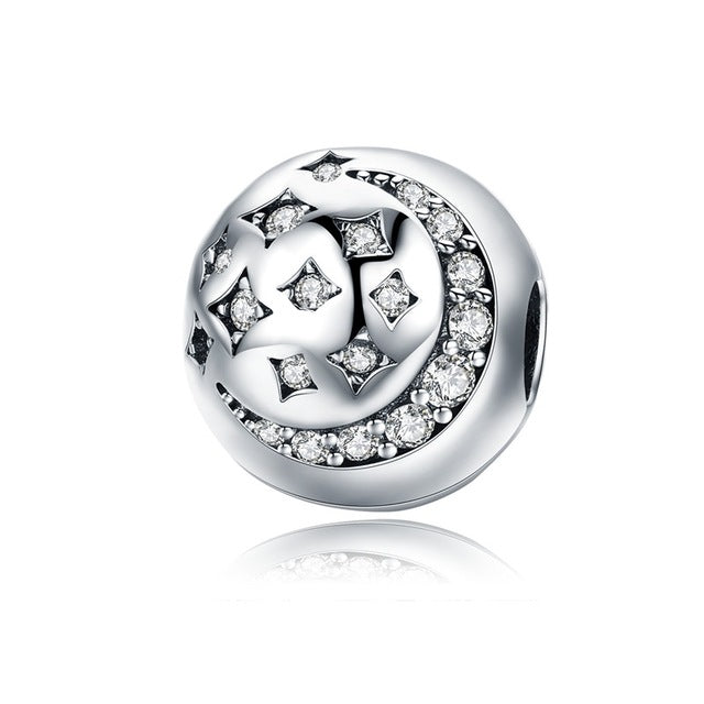 BISAER 925 Sterling Silver Clip Heart Snowflake Tree Leaves Cherry Flower Beads Stopper Fit Charm Bracelet Silver 925 Jewelry