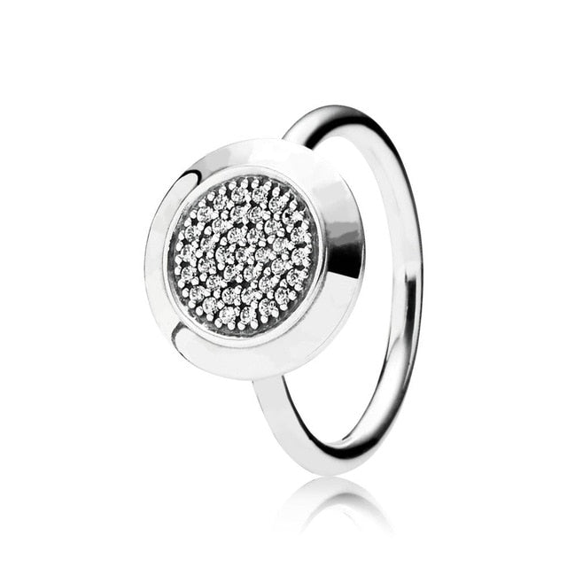 1 Pcs For Women 925 Sterling Silver Rings Rose Gold Winding Circle Crystal Finger Ring For Wedding Jewelry Gift 6/7/8/9 Size