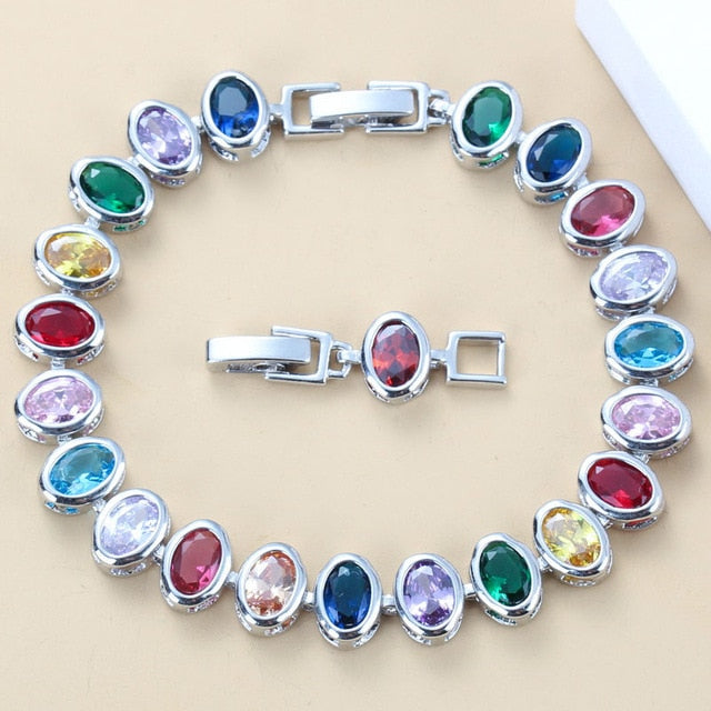 925 Sterling Silver Small Round Green Created Emerald Bracelet Health Fashion  Jewelry For Women Free Jewelry Box SL125