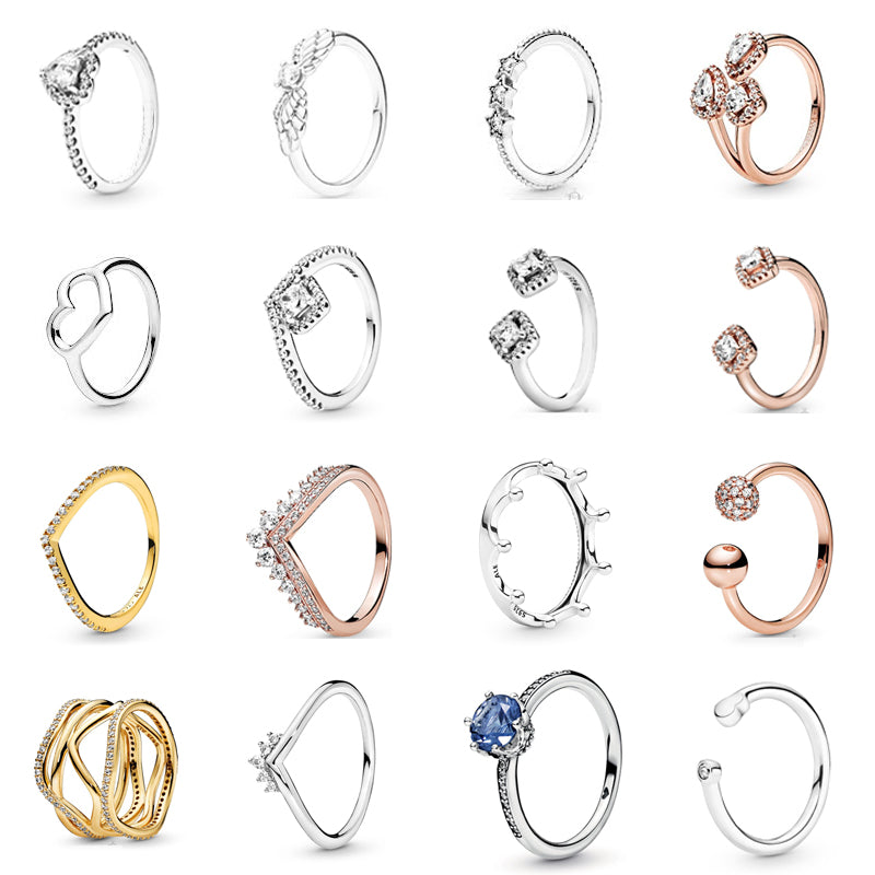 New 2019 100% 925 sterling silver wedding party classic crown heart ring female jewelry original fashion jewelry gift Shipping