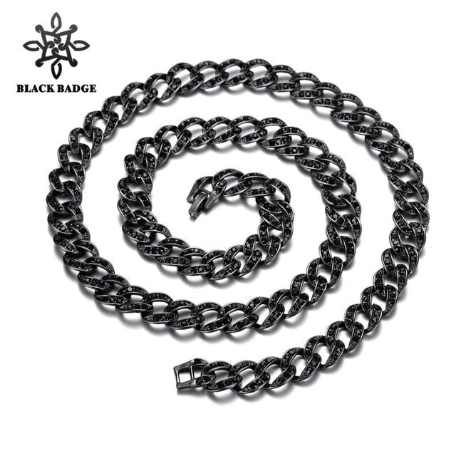 13 MM Iced Out Rhinestone Cuban Chain Necklace For Men Gold Silver Hip Hop Paved CZ Rapper Necklace Jewelry accessories gift