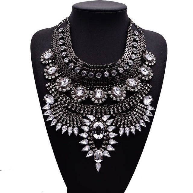 Miwens 2019 Collar Za Necklaces & Pendants Vintage Crystal Maxi Choker Statement Silver Collier Necklace Boho Women Jewelry 7001