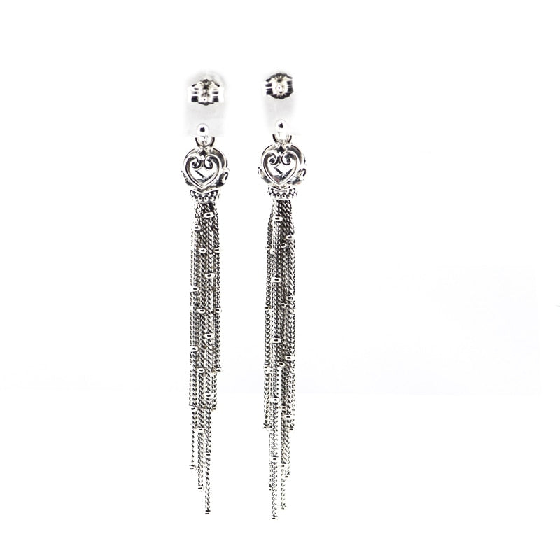 Enchanted Tassels Drop Earrings 925 Sterling Silver Jewelry Drop Earrings For Woman Wedding Fashion Elegant Earrings