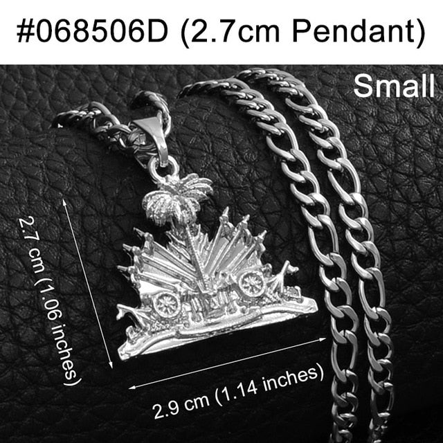 Anniyo Haiti Pendant and Necklace for Women/Girls,Ayiti Items Silver/Gold Color Jewelry Gifts of Haiti #068506