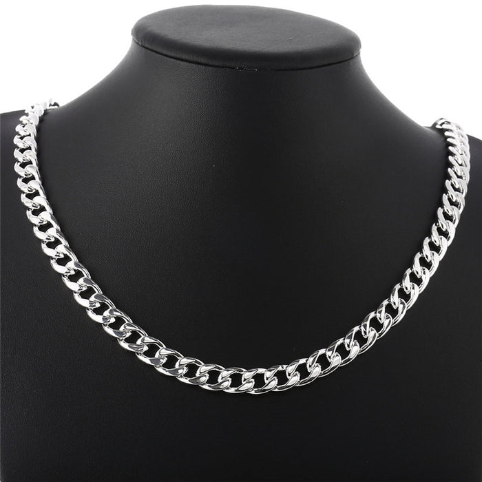 Hot Men's Silver Figaro chain necklace width 10mm * 20 / 24inches cool street star style charm jewelry with high quality