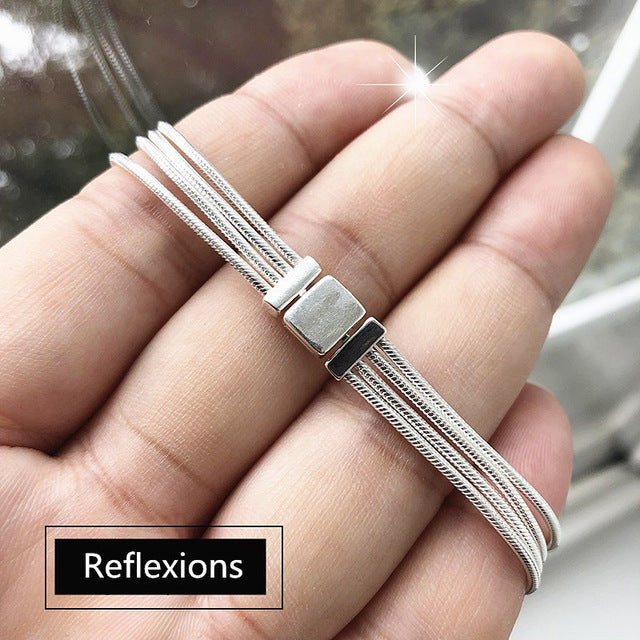 No fading Fashion Jewelry 100% Silver 925 Reflexions pandoras bracelet women bangle Jewelries Pulseira Gift,1pz