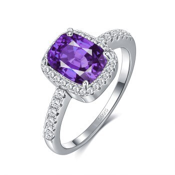 Fashion Luxury Purple Blue AAA Zicon Rings For Women S925 Silver Rings Wedding Female Ring Gift Jewerly Accessories Lady Rings