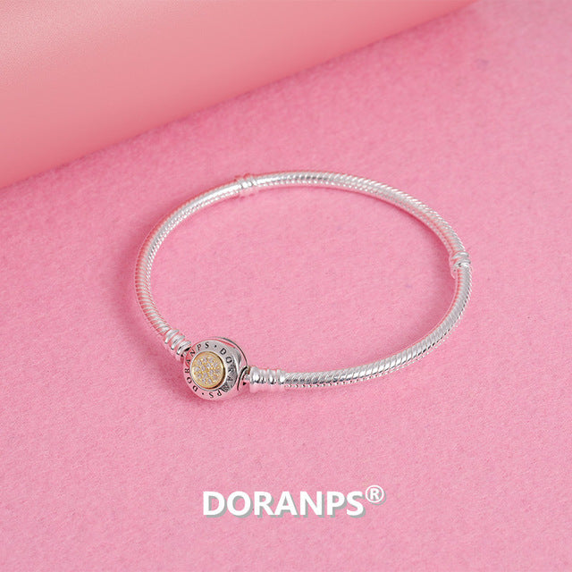 2020 Fine Jewelry DORANPS silver 925 bead charm bracelet women chains bangle Jewelry Making