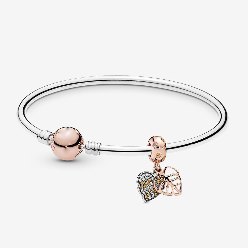 New Classic Basic 925 silver Sparkling Moments leaves bracelet fit original Pandoras charm chain bangles beads for women jewelry