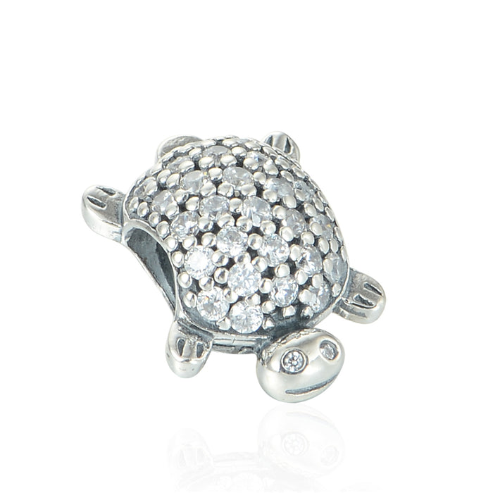 Tortoise 925 Sterling Silver Jewelry Charm Round Stone Charm Beads Fit Silver Charm Bracelets For Women & Men Jewelry For Love