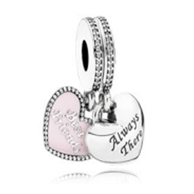NEW 925 Sterling Silver charm Pendant Heart Shaped Pearls Fit Original Bracelet DIY bracelet Jewelry Gift Factory wholesale
