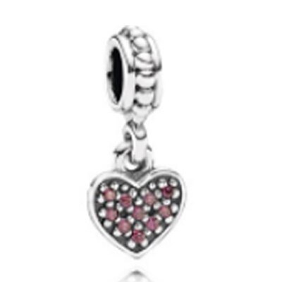 NEW 925 Sterling Silver charm Pendant Heart Shaped Pearls Fit Original Bracelet DIY bracelet Jewelry Gift Factory wholesale