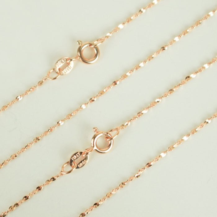 Real 925 Sterling Silver & Rose Gold Color 1mm Slim Sky Star Link Chain Choker Necklaces 40/45cm Jewelry collares kolye Collier