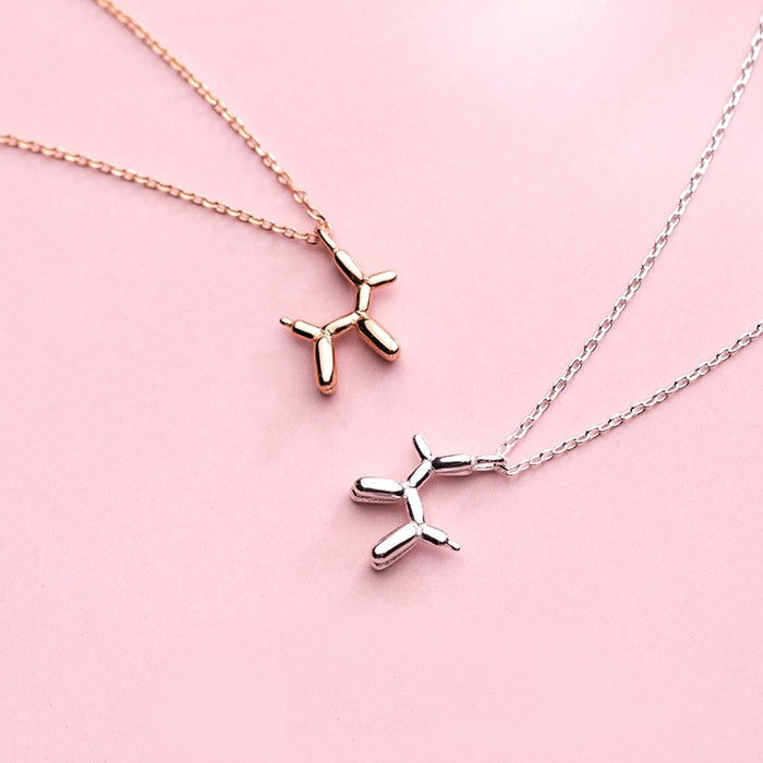 MloveAcc Solid 100% 925 Sterling Silver Cute Animal Dog Shape Pendant Necklace Women Fashion Sterling Silver Jewelry