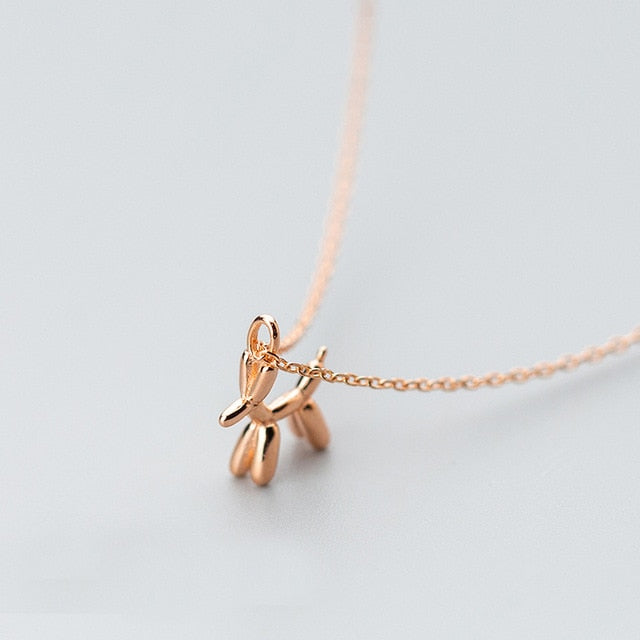 MloveAcc Solid 100% 925 Sterling Silver Cute Animal Dog Shape Pendant Necklace Women Fashion Sterling Silver Jewelry