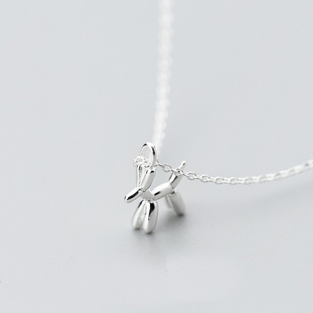 MloveAcc Solid 100% 925 Sterling Silver Cute Animal Dog Shape Pendant Necklace Women Fashion Sterling Silver Jewelry