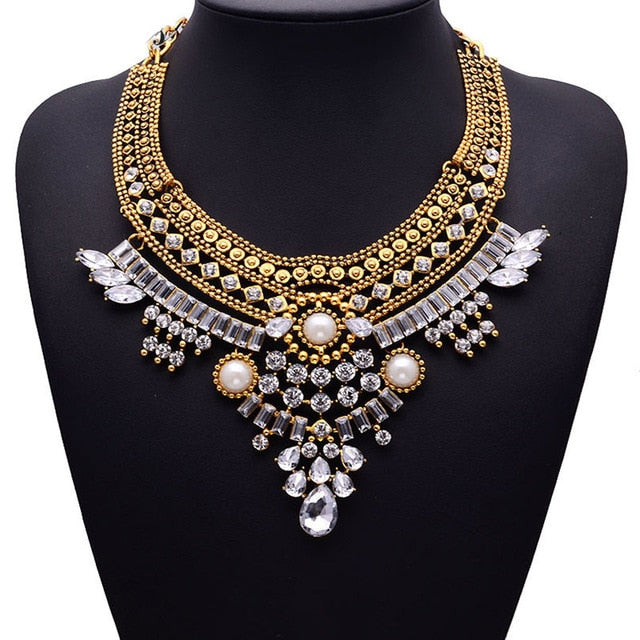 Miwens 2019 Collar Za Necklaces & Pendants Vintage Crystal Maxi Choker Statement Silver Collier Necklace Boho Women Jewelry 7001