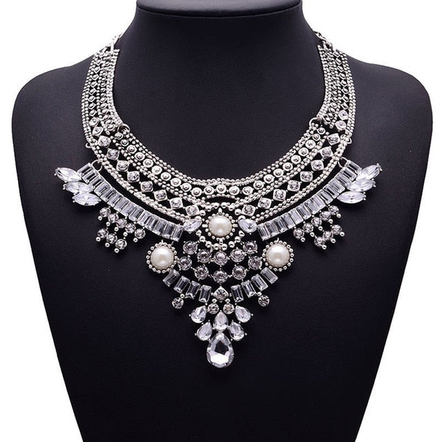 Miwens 2019 Collar Za Necklaces & Pendants Vintage Crystal Maxi Choker Statement Silver Collier Necklace Boho Women Jewelry 7001