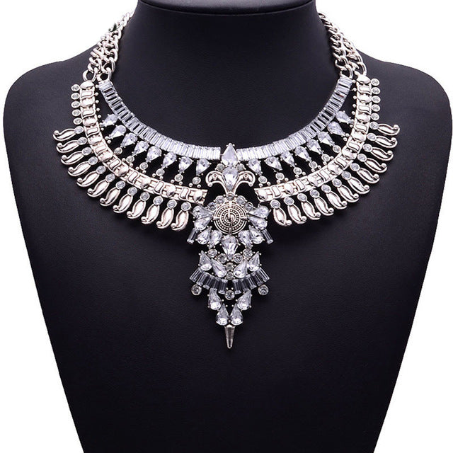 Miwens 2019 Collar Za Necklaces & Pendants Vintage Crystal Maxi Choker Statement Silver Collier Necklace Boho Women Jewelry 7001