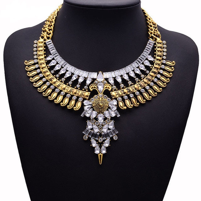 Miwens 2019 Collar Za Necklaces & Pendants Vintage Crystal Maxi Choker Statement Silver Collier Necklace Boho Women Jewelry 7001