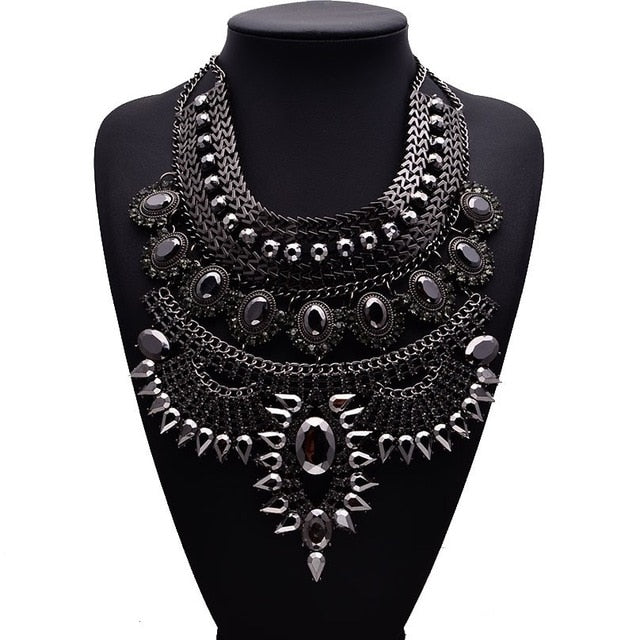 Miwens 2019 Collar Za Necklaces & Pendants Vintage Crystal Maxi Choker Statement Silver Collier Necklace Boho Women Jewelry 7001