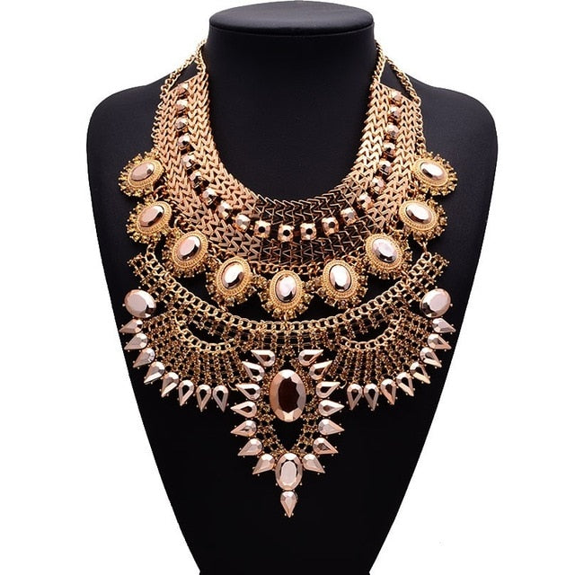 Miwens 2019 Collar Za Necklaces & Pendants Vintage Crystal Maxi Choker Statement Silver Collier Necklace Boho Women Jewelry 7001