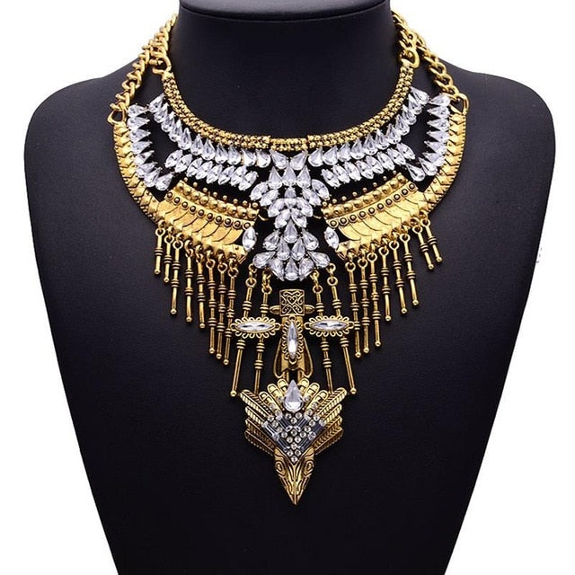 Miwens 2019 Collar Za Necklaces & Pendants Vintage Crystal Maxi Choker Statement Silver Collier Necklace Boho Women Jewelry 7001