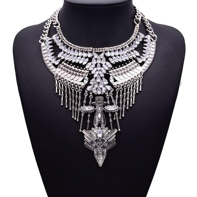 Miwens 2019 Collar Za Necklaces & Pendants Vintage Crystal Maxi Choker Statement Silver Collier Necklace Boho Women Jewelry 7001