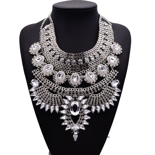 Miwens 2019 Collar Za Necklaces & Pendants Vintage Crystal Maxi Choker Statement Silver Collier Necklace Boho Women Jewelry 7001