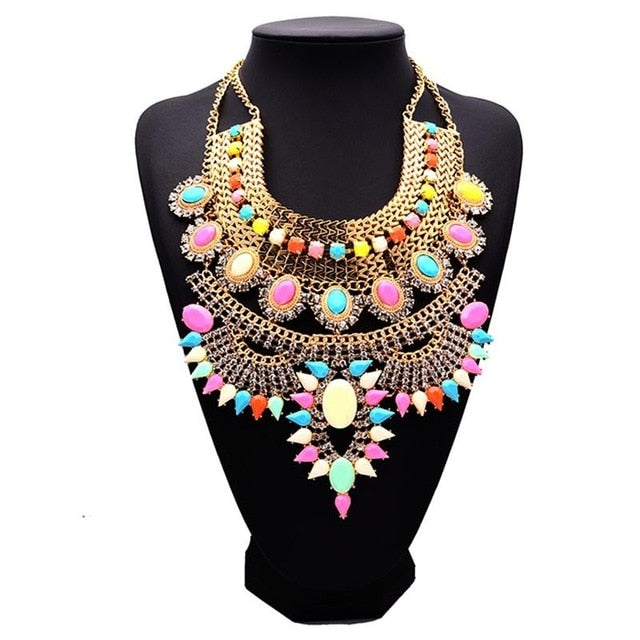 Miwens 2019 Collar Za Necklaces & Pendants Vintage Crystal Maxi Choker Statement Silver Collier Necklace Boho Women Jewelry 7001
