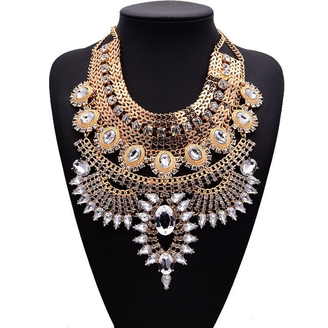 Miwens 2019 Collar Za Necklaces & Pendants Vintage Crystal Maxi Choker Statement Silver Collier Necklace Boho Women Jewelry 7001